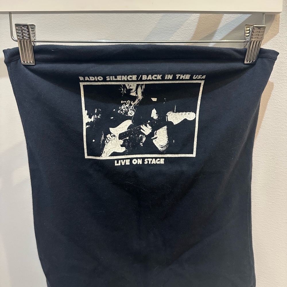 Brandy Melville Evelyn Navy Graphic Tube Top